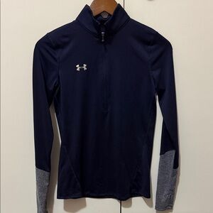 Under Armour Dark Blue and Gray Quarter Zip Top
